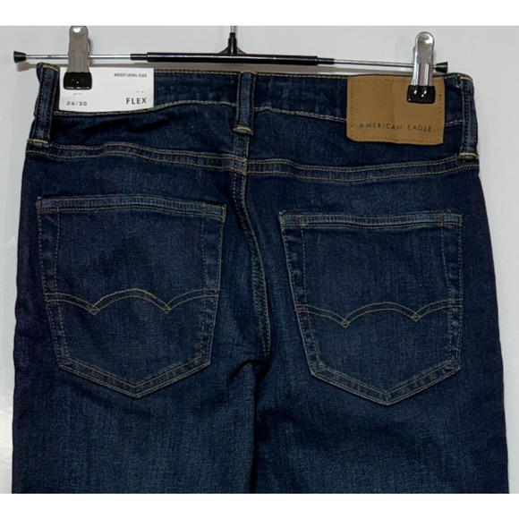American Eagle Jeans Mens 26X30 Blue Slim Straight Next Level Flex Dark NWT - Picture 7 of 11